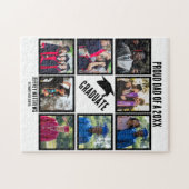 カスタム誇りを持ったパパ卒業写真コラージュ ジグソーパズル (横)