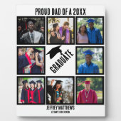 カスタム誇りを持ったパパ卒業写真コラージュ フォトプラーク (正面)