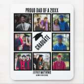 カスタム誇りを持ったパパ卒業写真コラージュ マウスパッド (正面)