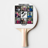 カスタム誇りを持ったパパ卒業写真コラージュ 卓球ラケット (裏面)