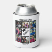 カスタム誇りを持ったパパ卒業写真コラージュ 缶クーラー (缶正面)