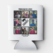 カスタム誇りを持ったパパ卒業写真コラージュ 缶クーラー (裏面)