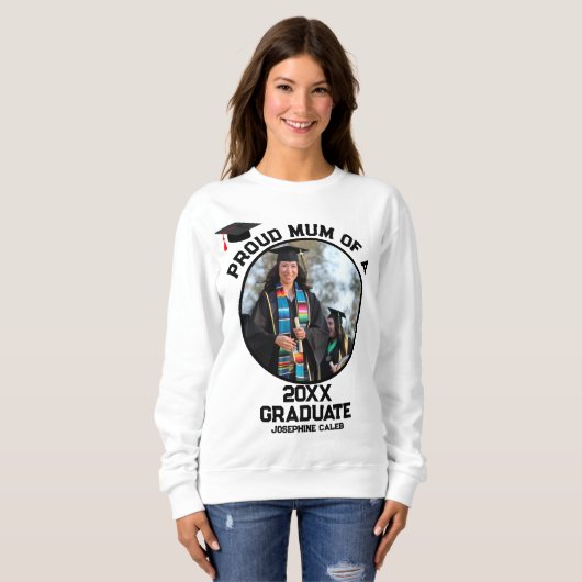 カスタム誇りを持った大学院写真のMum スウェットシャツ (正面フル)