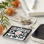 カスタム誇りを持った犬の母ペットラバー キーホルダー (正面右)