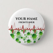 カスタム誇りを持ったFrontliner Nameタグ 缶バッジ (正面)