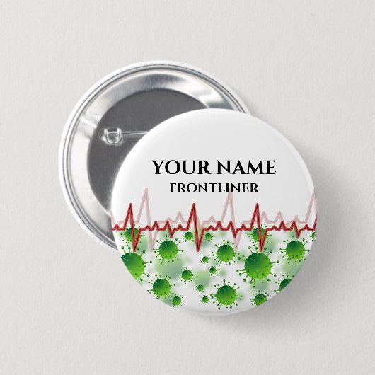カスタム誇りを持ったFrontliner Nameタグ 缶バッジ (正面&裏面)