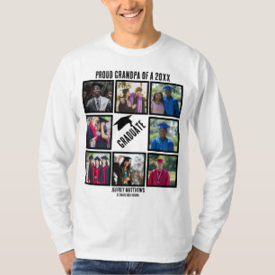カスタム誇りを持ったGrandpa卒業写真コラージュ Tシャツ