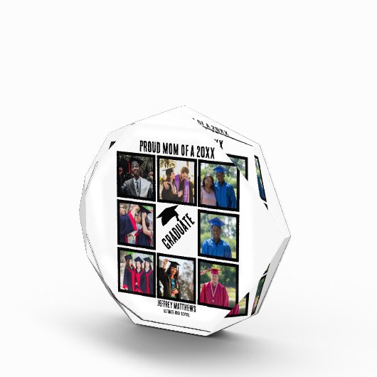 カスタム誇りを持ったMom of Year卒業写真コラージュ フォトブロック (右)