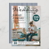 カスタム誌カバースタイルの結婚写真 招待状 (正面/裏面)