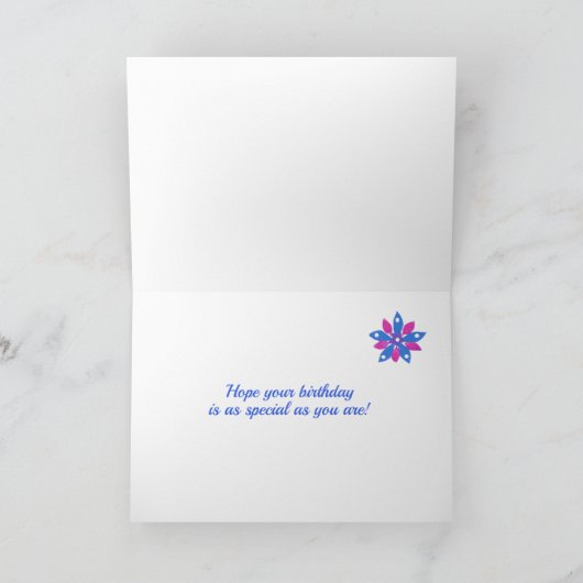 カスタム誕生日おばさんのハートと花カード シーズンカード (内部)