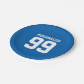 カスタム誕生日のジャージー番号紙プレート ペーパープレート (アングル)