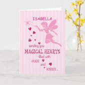 カスタム誕生日のパーソナライズ名ガールマジカルフェア カード (黄色い花)