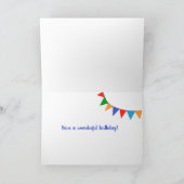 カスタム誕生日の年齢の孫のギフトワードアートカード シーズンカード (内部)