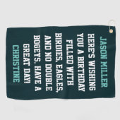 カスタム誕生日の挨拶 ゴルフタオル (横)