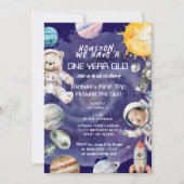 カスタム誕生日エイジ宇宙飛行士 招待状 (正面)