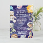 カスタム誕生日エイジ宇宙飛行士 招待状 (スタンド正面)