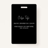 カスタム誕生日エレガントブラックスウィート16 VIP バッジ (裏面)