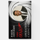 カスタム誕生日エージェント写真バナー、タキシードパーティー 横断幕 (縦)