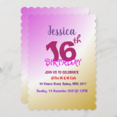 カスタム誕生日カラフル招待状カード 招待状 (正面/裏面)