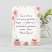 カスタム誕生日カード – あいさつパーソナライズされたき 案内状 (スタンド正面)