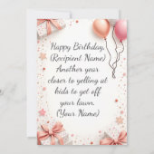 カスタム誕生日カード – あいさつパーソナライズされたき 案内状 (裏面)