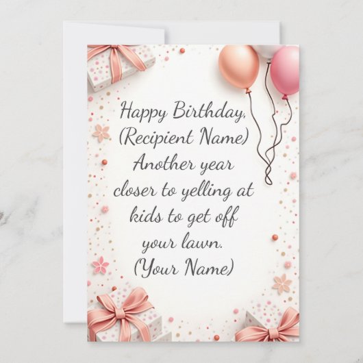 カスタム誕生日カード – あいさつパーソナライズされたき 案内状 (裏面)