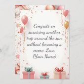 カスタム誕生日カード – あいさつパーソナライズされたき 案内状 (正面/裏面)