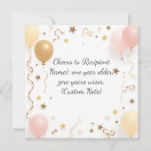 カスタム誕生日カード – あいさつパーソナライズされた文 カード (裏面)