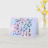 カスタム誕生日カード | Iridescent Music Notes カード (黄色い花)