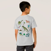 カスタム誕生日ゲスト・オブ・オナーの恐竜Tシャツ Tシャツ (裏面フル)