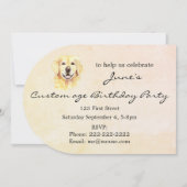 カスタム誕生日ゴールデンレトリエバードッグペット 招待状 (裏面)