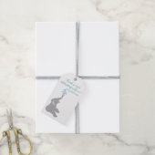 カスタム誕生日ゾウモダンントメッセージカード ギフトタグ (より糸付き)