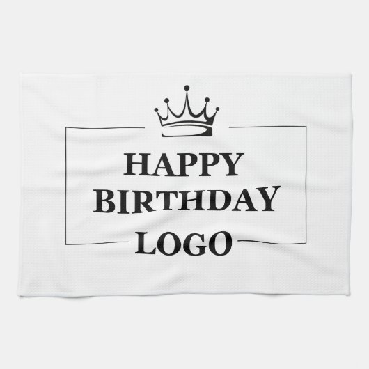 カスタム誕生日テンプレートパーソナライズ贈り物デザイン キッチンタオル (横)