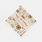 カスタム誕生日ハッピー60th金ゴールドモダンワイルドフラワー スタンダードランチョンナプキン (角)