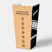 カスタム誕生日パーティスナック映画ナイトポップコーン フェイバーボックス (正面)