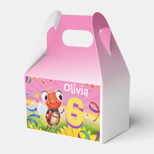 カスタム誕生日パーティーのおばあさん6歳のリル·ラディバグ フェイバーボックス (裏面サイド)