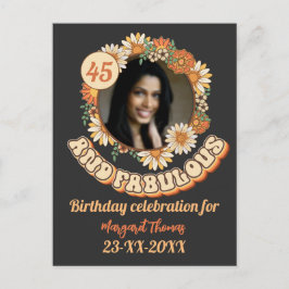 カスタム誕生日パーティーの一致グループフローラgroovy インビテーションポストカード