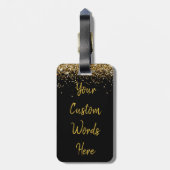 カスタム誕生日パーティーギフト パーソナライズ ブラック ゴールド ラゲッジタグ (裏面縦)