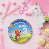 カスタム誕生日パーティープレートボーイ3歳 ペーパープレート (パーティー)