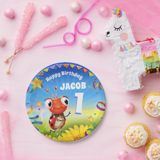 カスタム誕生日パーティープレート1歳 ペーパープレート (パーティー)