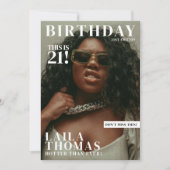 カスタム誕生日パーティーマガジンのカバー写真 招待状 (正面)