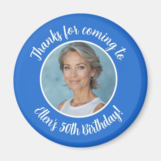 カスタム誕生日パーティー写真名50th Thank You マグネット (正面)