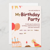 カスタム誕生日パーティー招待カード シーズンカード (正面/裏面)