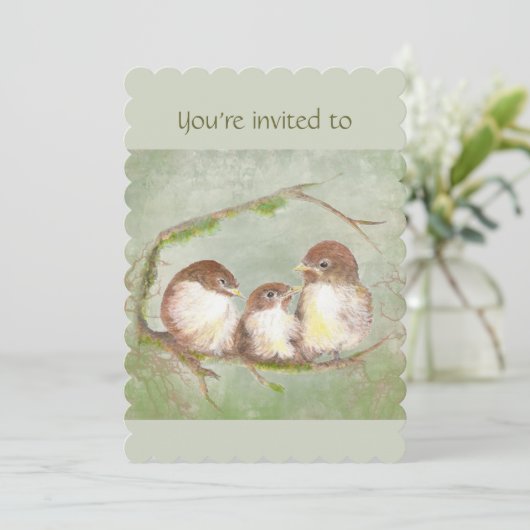 カスタム誕生日パーティー招待状スパローファミリーバード 招待状 (スタンド正面)