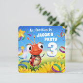 カスタム誕生日パーティー招待状少年3歳 招待状 (スタンド正面)