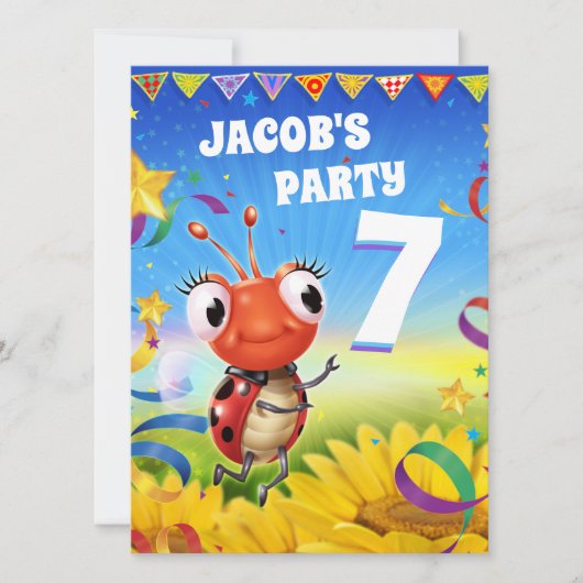 カスタム誕生日パーティー招待状男の子7歳 招待状 (正面)