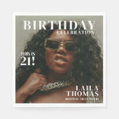 カスタム誕生日パーティー雑誌の表紙 スタンダードランチョンナプキン (正面)