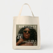 カスタム誕生日パーティー雑誌の表紙 トートバッグ (正面)