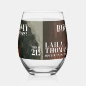 カスタム誕生日パーティー雑誌カバー応援 ステムなしワイングラス (左)