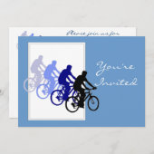 カスタム誕生日パーティー，自転車，サイクル，サイクリング 招待状 (正面/裏面)